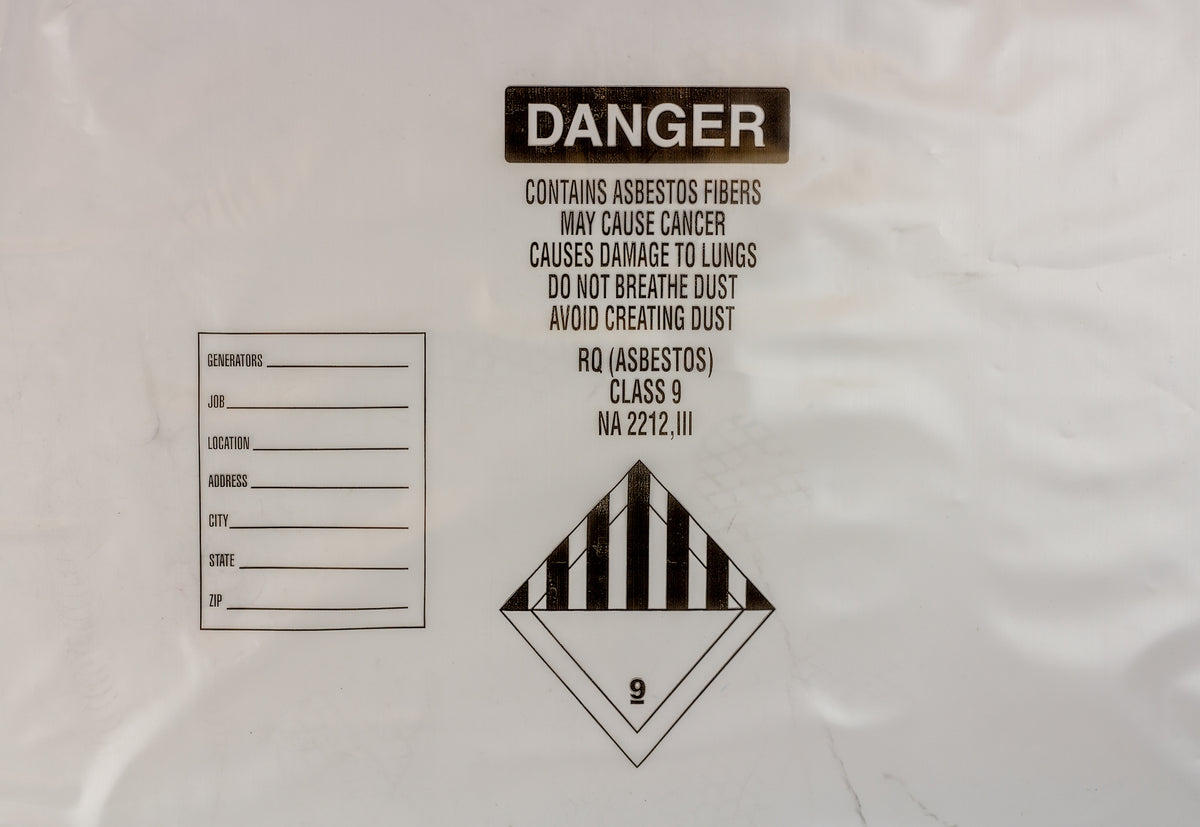 36 x 60 Clear, Labeled Trash Bags, 6 Mil