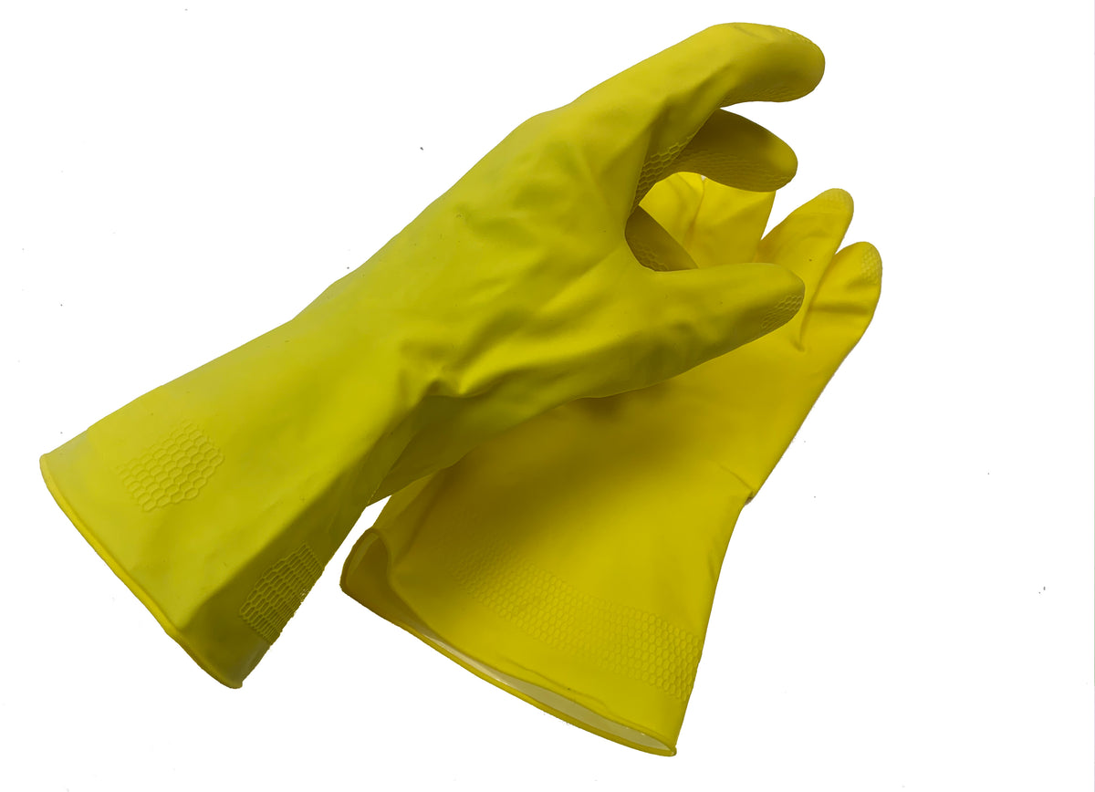 Flock Lined Yellow Latex Gloves