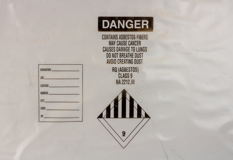 Asbestos Labeled Safety Trash Bags