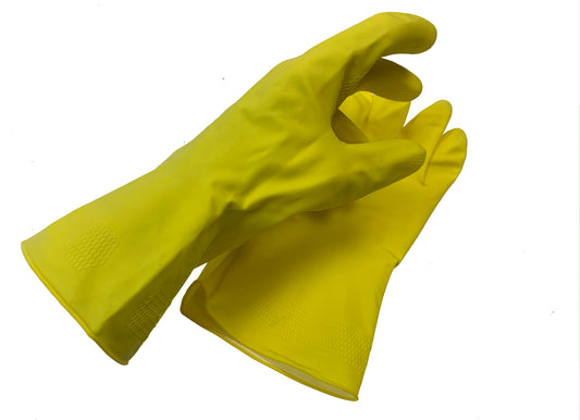 Flock Lined Yellow Latex Gloves