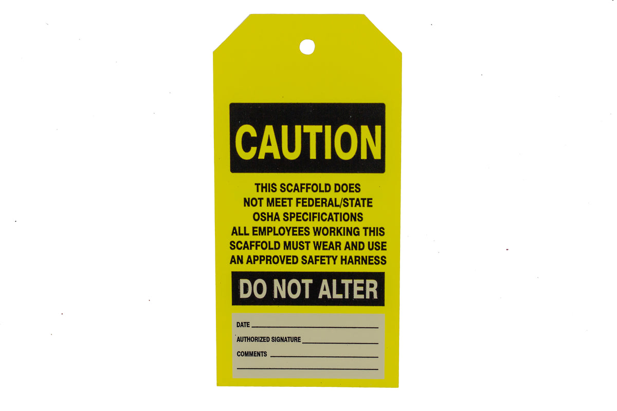 Scaffold Tags, Yellow