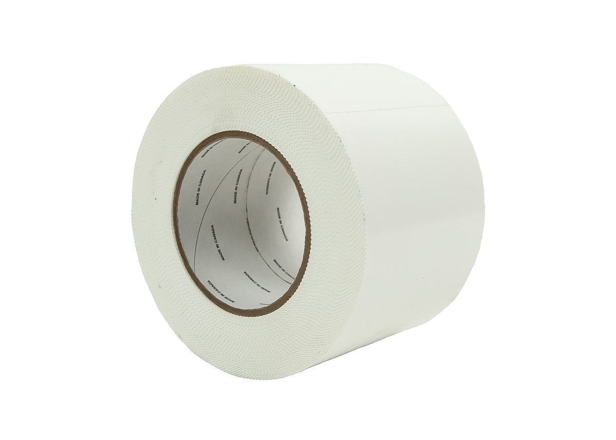 4" Vinyl Poly Tape, White, Per Roll
