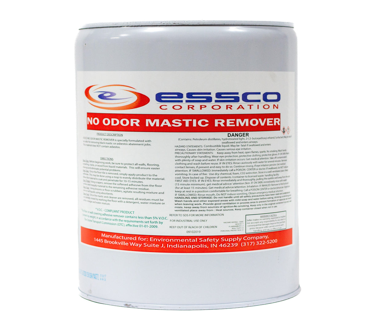 Essco No Odor Mastic Remover, Per Pail