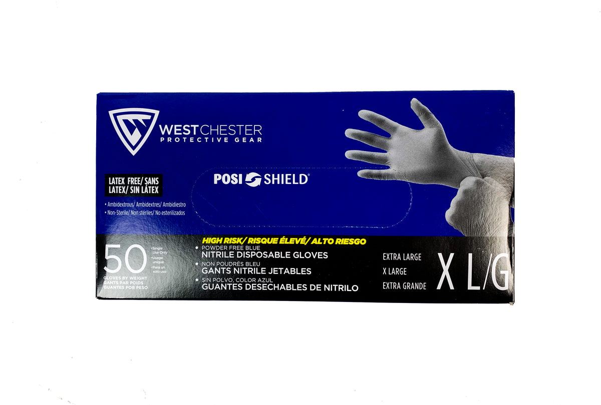 High Risk 8 Mil. Industrial Grade, Powder Free Nitrile Gloves