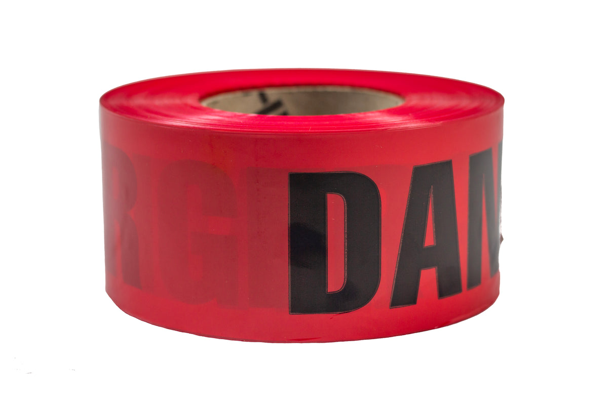 Red Danger Tape, 3" x 1000'