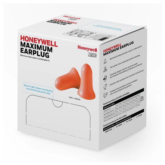 Howard-Leight Max® Ear Plugs Corded, 100/Box